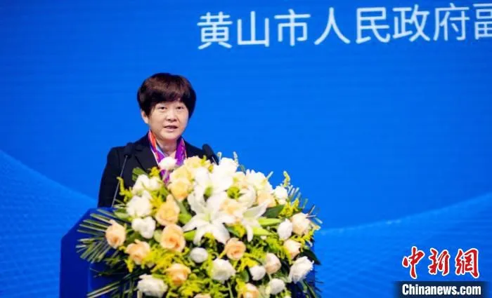 黄山市副市长程红致辞 刘浩 摄