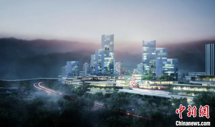 图为刘家坪TOD示范站效果图。　重庆城市交通开发投资(集团)有限公司供图