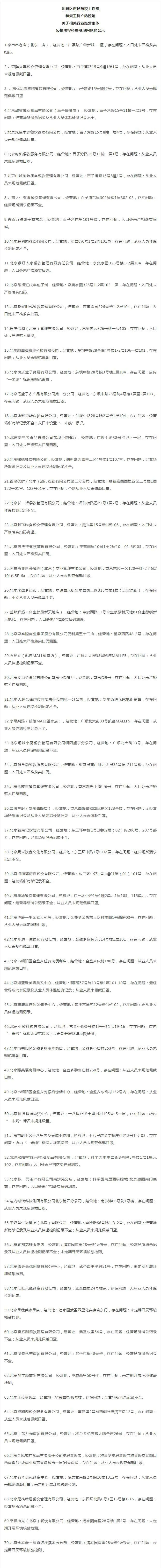 “北京朝阳”微信公众号公示名单截图。