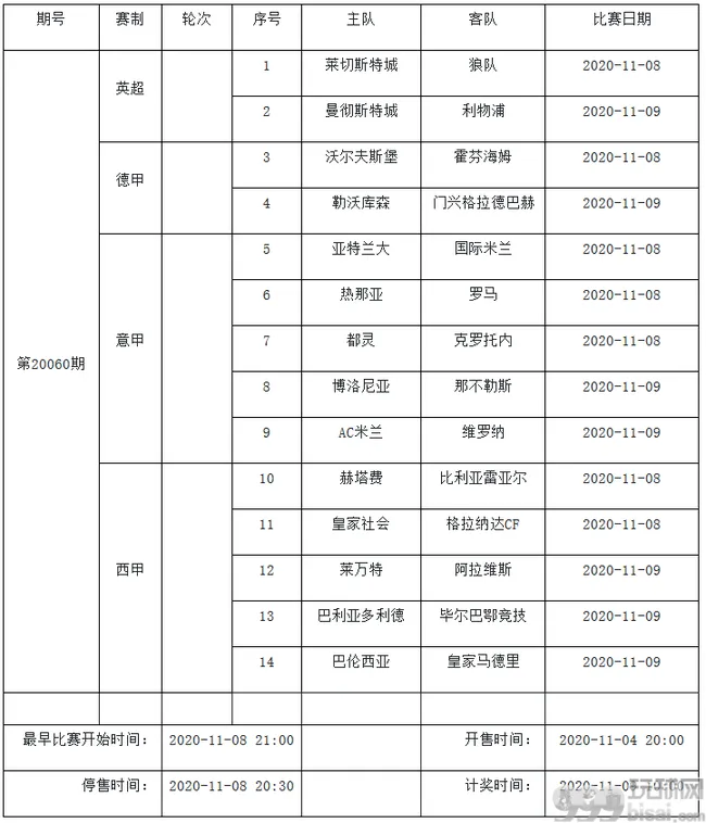 11月3日-9日中国足彩赛程公布：停售5期 无法甲竞猜