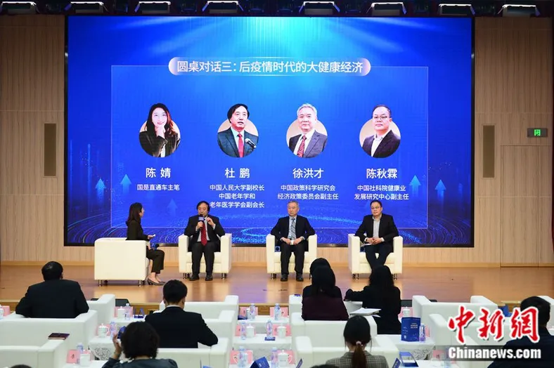 圆桌对话第三场：后疫情时代的大健康经济。中新社记者田雨昊摄