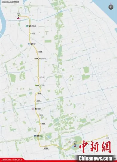 上海地铁21号线一期线路走向图 上海地铁方供图