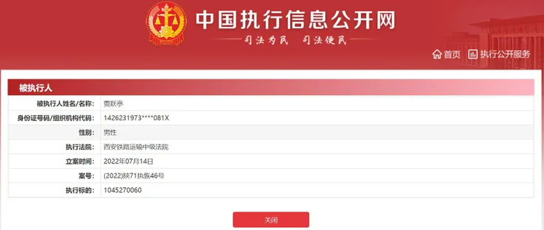 图自中国执行信息公开网