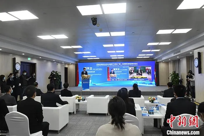 图为广西南宁的签约仪式现场。 中新社记者 林浩 摄