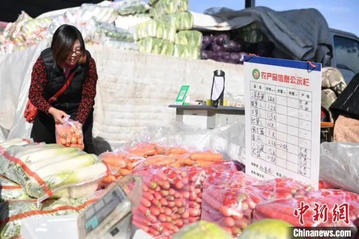 11月下旬，兰州市最大的“菜篮子”保供基地——兰州国际高原夏菜副食品采购中心冬日蔬菜供应充足。　杨艳敏 摄