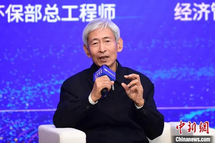 中华环保联合会副主席、原环保部总工程师杨朝飞。 中新社记者 田雨昊 摄
