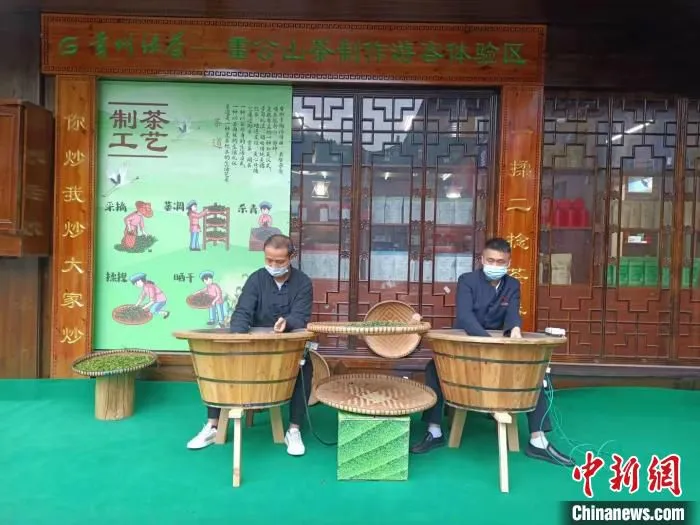 绿茶制作游客体验区。　石小杰 摄