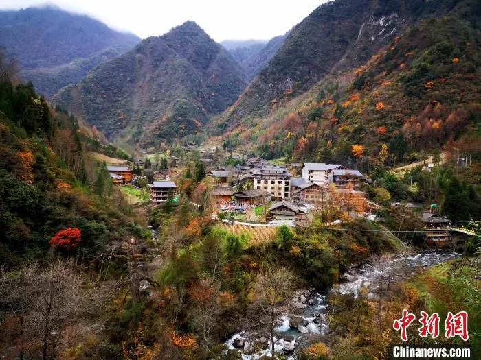 初冬时节的西窝羌寨。 (资料图) 吕婕 　摄