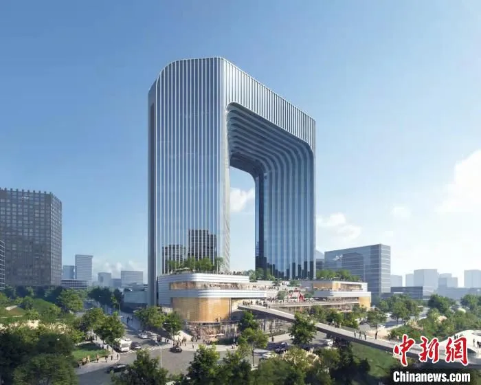邮轮母港站TOD项目建筑效果图。　重庆市规划和自然资源局供图