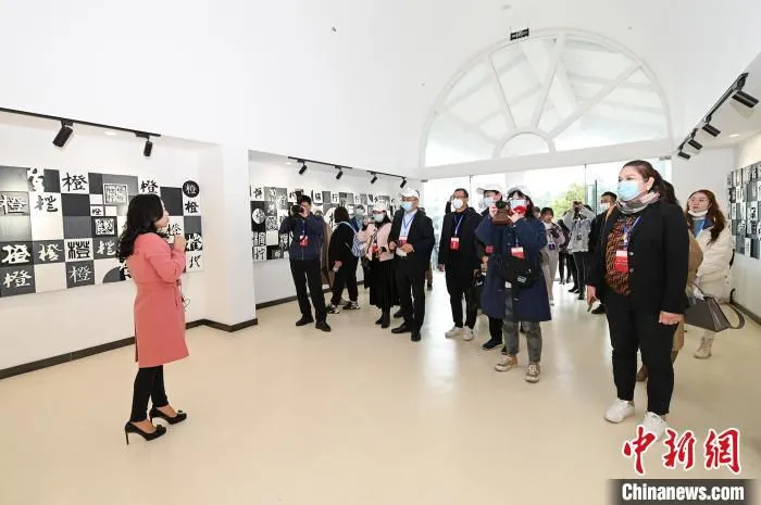 图为参访团了解重庆忠县柑橘产业发展历史及现状。　何蓬磊 摄