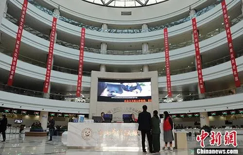 资料图：市民在中国(浙江)自由贸易试验区行政服务中心向志愿者咨询业务办理。中新社记者 张茵 摄
