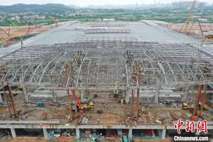 图为赣深高铁惠州北站施工现场。　朱慧婷摄 摄