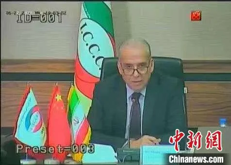 伊朗中国商会会长哈里里致辞。　宁夏贸易促进委员会供图