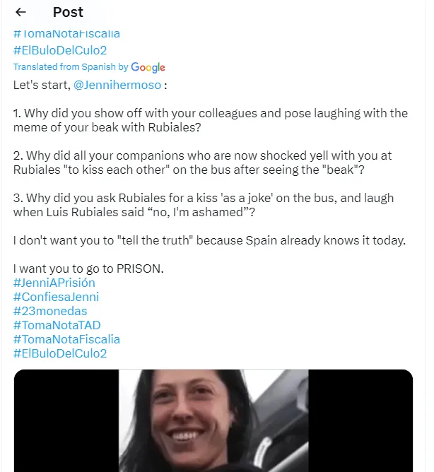 上載新片段的Twitter用戶Alvis Perez在社交媒體以Hashtag公開向事主靴莫素就片段中的行為發出3個提問。