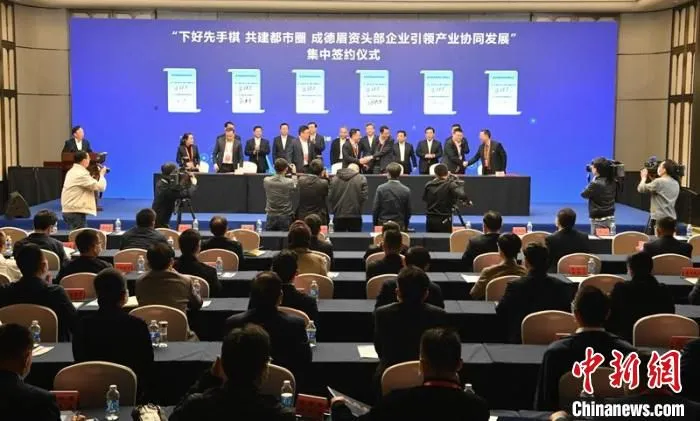 图为现场签约仪式。　刘忠俊 摄