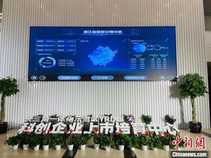 长三角一体化示范区科创企业上市培育中心。　胡亦心 摄 摄