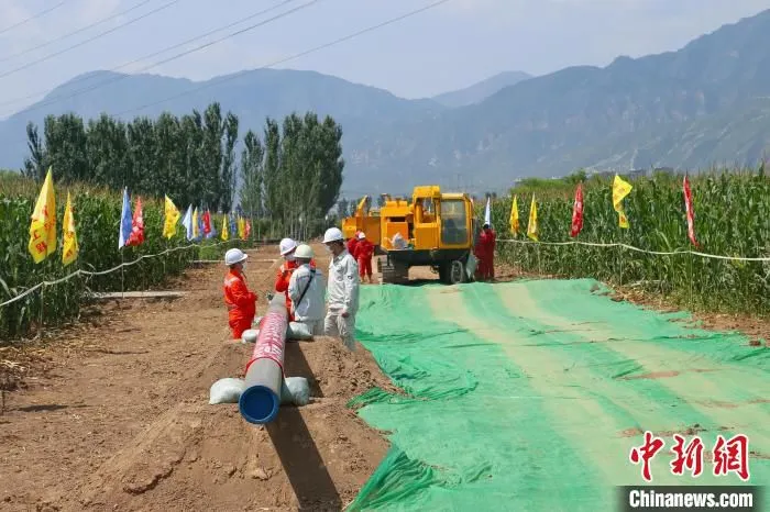 国家管网陕京四线张家口市支线项目开工建设现场。　国家管网 供图