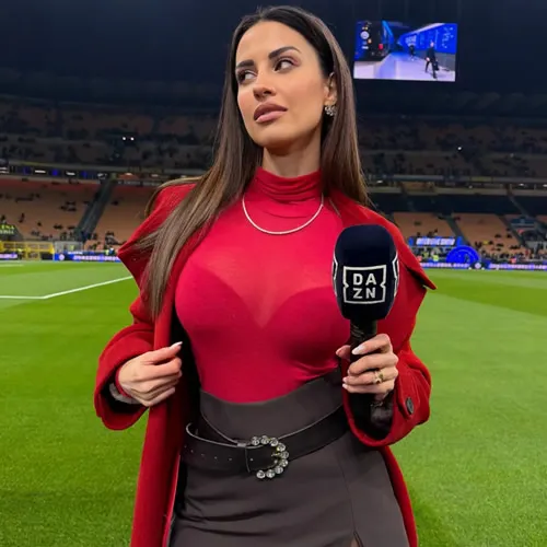 Eleonora Incardona Wows in Sheer Outfit at Derby D'Italia