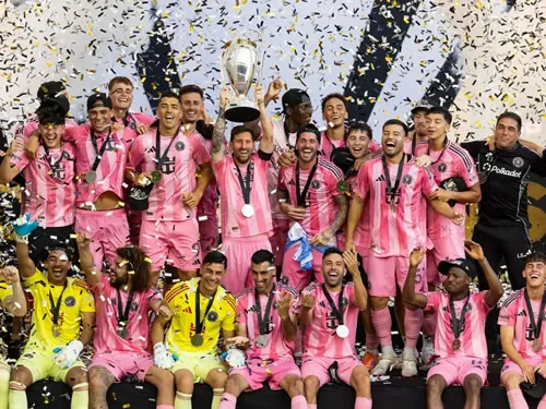 DAY OF BECK-ONING Emotional David Beckham hugs Lionel Messi as Inter Miami win first MLS title but Wags steal spotlight on historic night