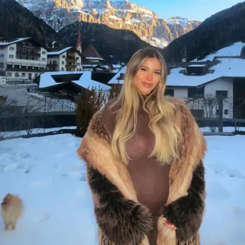 LEOTTA LOVE: Glamorous wife of former Premier League star stuns fans in sheer ensemble during ski getaway