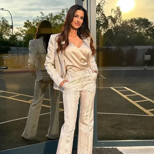 Eleonora Incardona dazzles in elegant monochromatic DAZN look