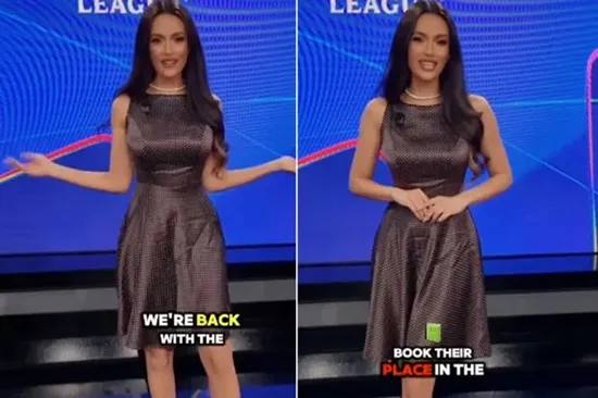 Eva Murati stuns fans with sensational look during Champions League coverage