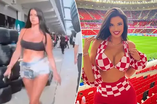 World Cup's sexiest fan Ivana Knoll leaves Sky Sports cameraman distracted by eye-popping F1 cameo
