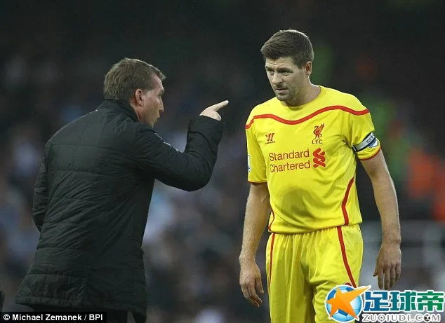 Brendan Rodgers issues instructions to his captain Steven Gerrard