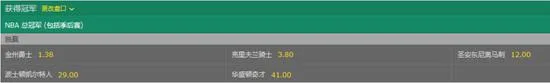 NBA最新夺冠赔率:勇士仅1.38 西决5场击败马刺?
