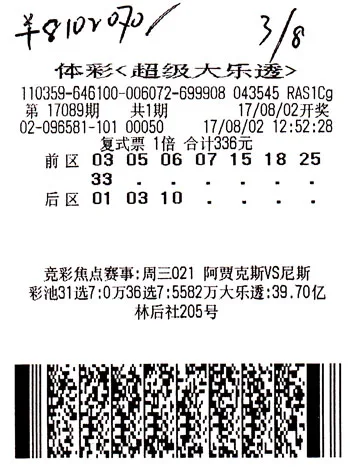 男子奇特购彩思路中奖810万:好像有点规律