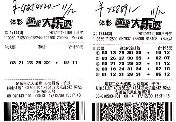 错一号憾失1.5亿巨奖!福建一人30倍投注大乐透狂揽485万元