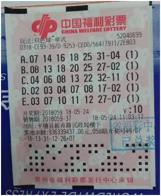 贵州黔南彩民机选中双色球792万 中奖彩票曝光
