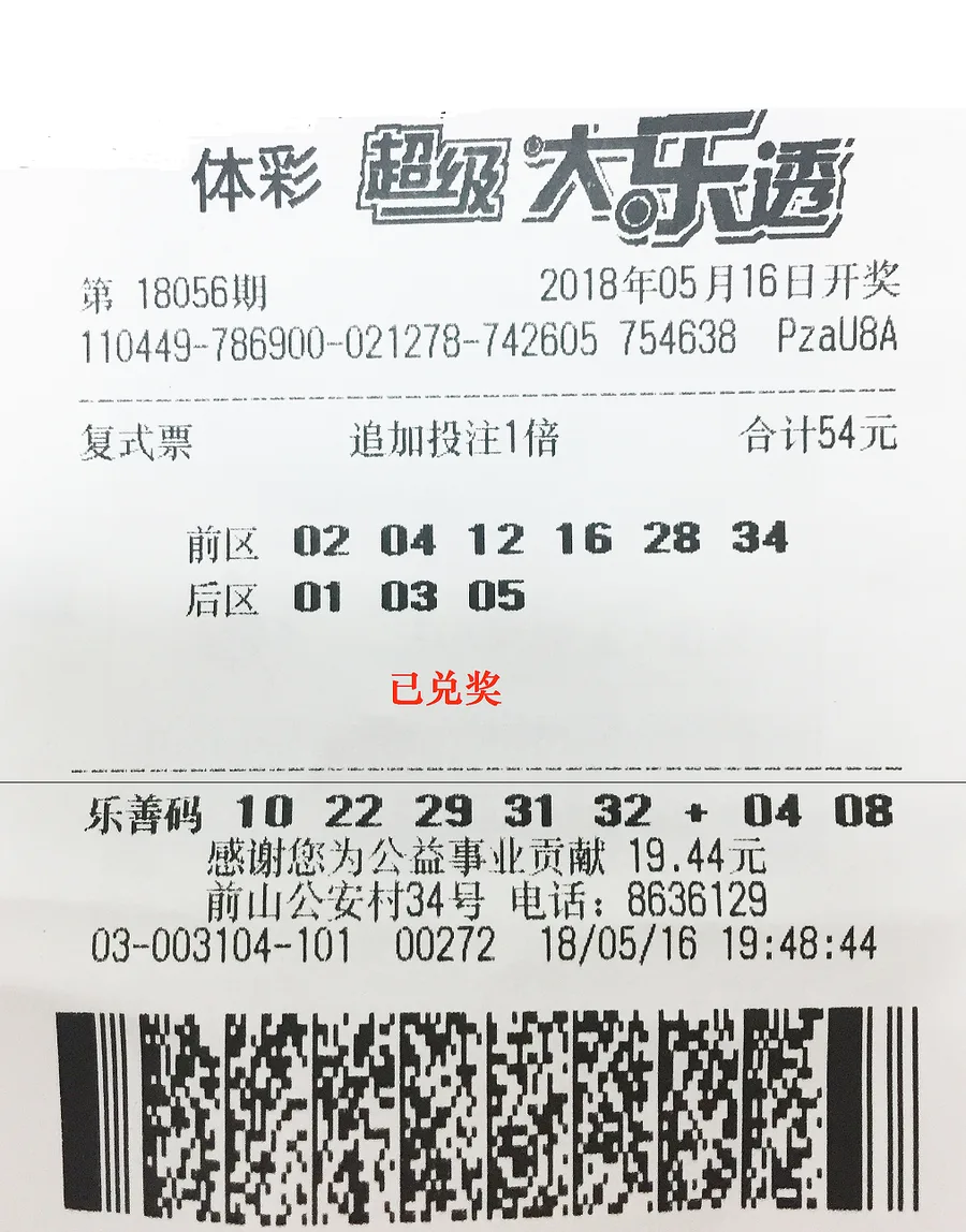 珠海彩民54元击中大乐透52万 中奖彩票曝光