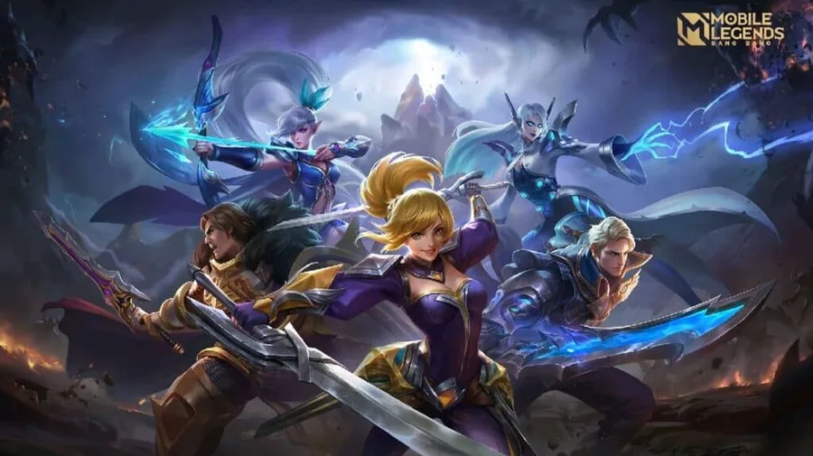 《Mobile Legends Bang Bang》主视觉图展示了游戏中的英雄角色。