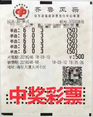 倍投250倍!彩民独揽26万元奖 中奖彩票曝光