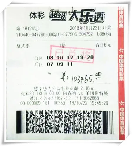 资深彩民5+3复式中大奖 称每期投注从不超10元