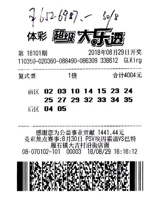 中奖彩票