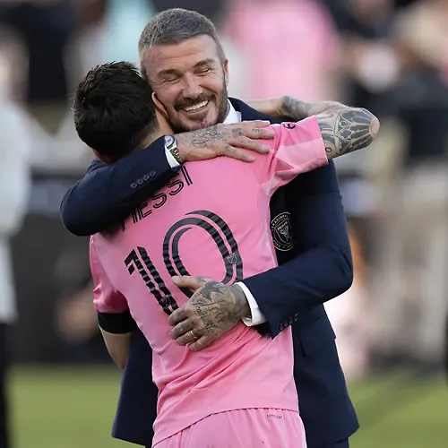 DAY OF BECK-ONING Emotional David Beckham hugs Lionel Messi as Inter Miami win first MLS title but Wags steal spotlight on historic night