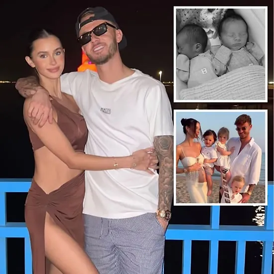 James Maddison and glamorous Wag Kennedy Alexa welcome twins as Spurs star jokes 'five a side team complete'