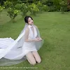 模特鱼子酱Fish婚礼主题性感白色婚纱配