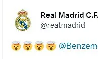 已经感到茫然~皇马官推：????????????Benzema????????????