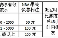 同乐城：投注NBA 送免费投注