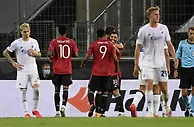 足球赛报：欧联-马夏尔造点B费加时绝杀 曼联3中门框险入4强