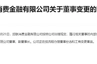 招联消费金融：田惠宇不再担任公司董事、副董事长