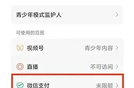 微信正式推出青少年模式支付限额功能