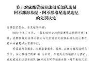 中国足协：海米提因实施暴力行为被禁赛三场