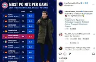 拜仁近10位主帅战绩：弗里克场均2.53分第一，纳帅第五