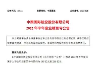 中国国航：预计上半年净亏185亿元至210亿元