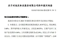 佳沃食品收到深交所年报问询函 当日股价振幅超20%