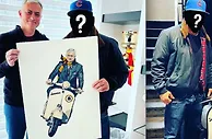 骑着小摩托来罗马，艺术家向穆里尼奥赠送壁画原稿